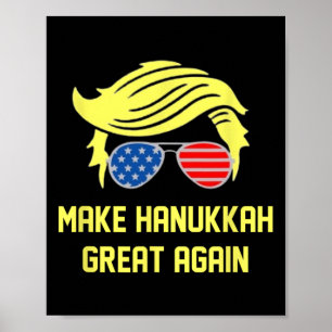 Póster Hacer grande a Hanukkah de nuevo Trump 47 Hanukkah