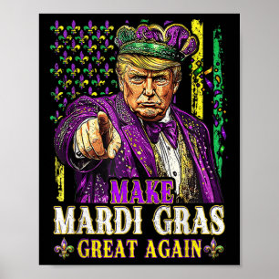Póster Hacer grande al Mardi Gras de nuevo divertido Mard