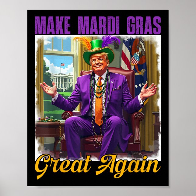 Póster Hacer grande al Mardi Gras de nuevo Trump (Frente)
