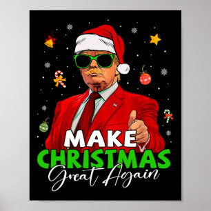 Póster Hacer grandes Navidades a Santa Trump de nuevo