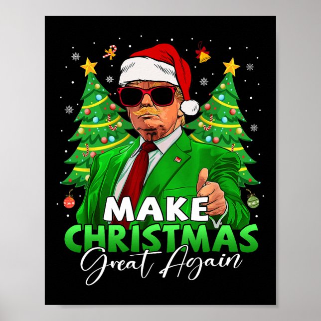 Póster Hacer grandes Navidades a Santa Trump de nuevo (Frente)