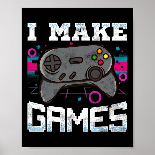 Póster Hacer juegos para regalo para desarrolladores de v (Frente)