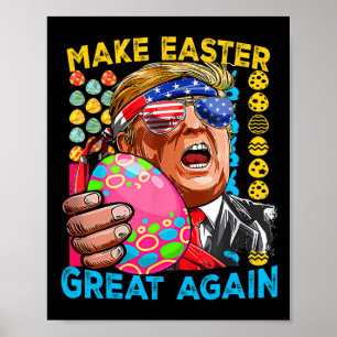 Póster Hacer la Pascua Grande De Nuevo Trump Bandera De B