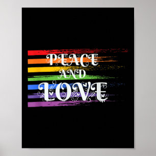 Póster Hacer la paz, no la guerra - Paz colorida y amar a