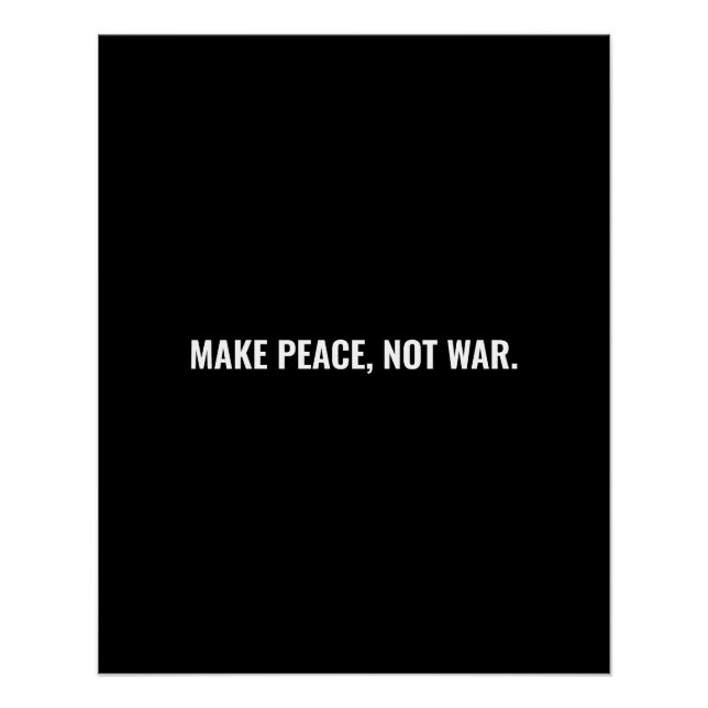 Póster Hacer la paz no la guerra personalizado minimalist (Anverso)