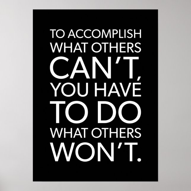 Póster Hacer lo que otros no quieren - Motivación del éxi (Frente)