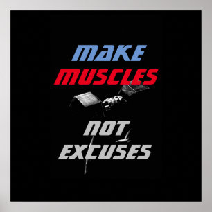Póster Hacer músculos culturismo fitness motivacional