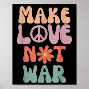 Póster Hacer que el amor no la guerra sea hippie y divert