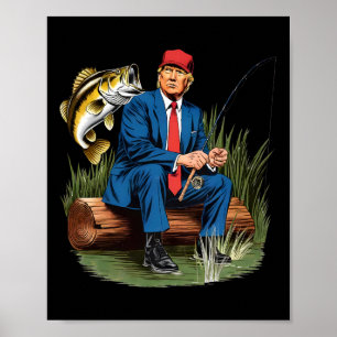 Póster Hacer Que La Pesca Sea Grande Otra Vez Divertida P