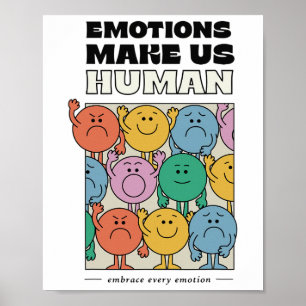 Póster Hacer Que La Salud Mental Retro Humana Sea Positiv