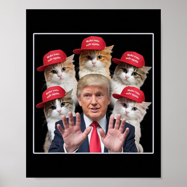 Póster Hacer que los gatos vuelvan a estar seguros Trump  (Frente)
