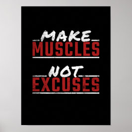 Póster Hacer que los músculos no excusen al Poster de gim