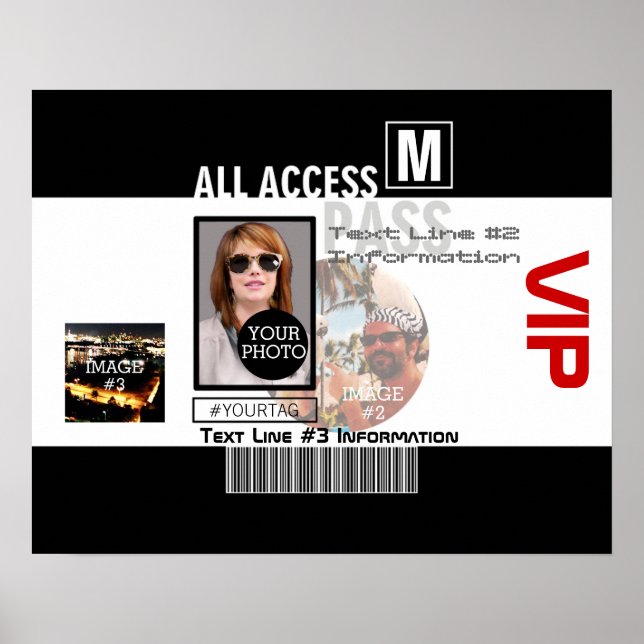 Póster Hacer que su propio VIP Pass 8 sea personalizado (Frente)