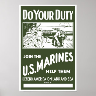 Póster Hacer Su Deber — Unirse A Los Marines