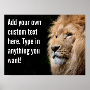Póster Hacer su propio texto de Personalizado de león mot