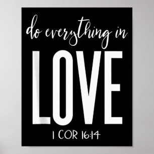Póster Hacer Todo Con Amor 1 Cor 16_14 Versículo Bíblico 