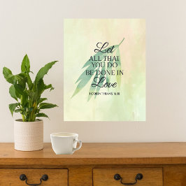 Póster Hacer todo con amor Verso de la Biblia Inspiradora