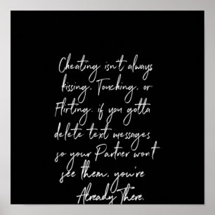 Póster hacer trampa no siempre es besar tocando o coquete