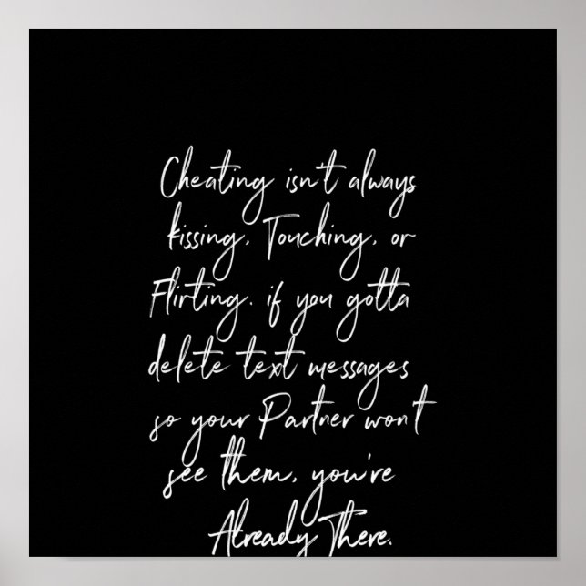Póster hacer trampa no siempre es besar tocando o coquete (Frente)