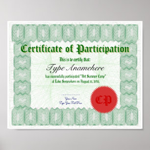 Póster Hacer un certificado de participación