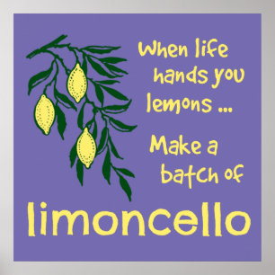 Póster Hacer un lote de Limoncello Lemon Liqueur