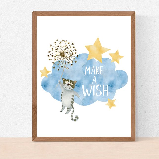 Póster Hacer Una Cita De Deseo Gatos Estrellas Nubes Nurs (Subido por el creador)