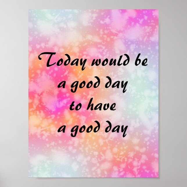 Póster Hacer una cita de un buen día sobre acuarela Naran (Frente)