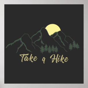 Póster hacer una excursión al aire libre