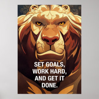 Póster Hacerlo realidad por citas motivacionales de leone