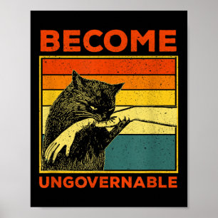 Póster Hacerse ingobernable - Gracioso gato negro mordaz