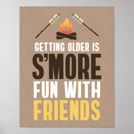 Póster Hacerse mayor es más divertido con amigos Cumpleañ