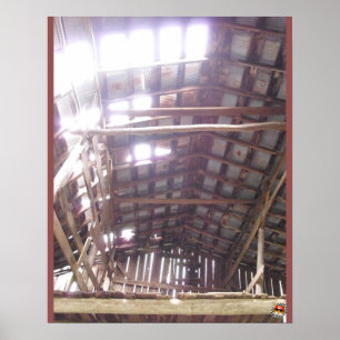 Póster Haces interiores y vigas del granero viejo