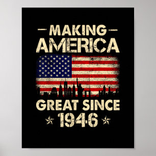 Póster Haciendo a América Grande Desde 1946 Retro Cumplea