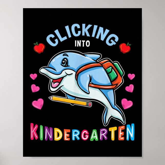 Póster Haciendo clic en Kindergarten Dolphin de regreso a (Frente)