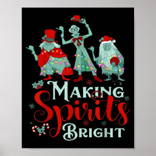 Póster Haciendo el espíritu de Navidad brillante Retro pe