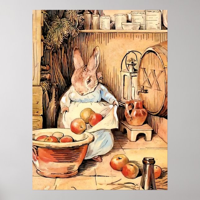 Póster "Haciendo sidra de Apple" por Beatrix Potter (Frente)