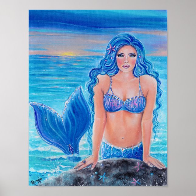 Póster Haciendo un poster de la sirena azul por Renee (Frente)