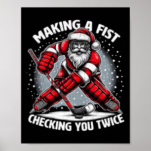 Póster Haciendo un Puño Revisándote Dos Veces Santa Feo D