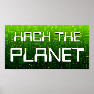Póster hackear el planeta