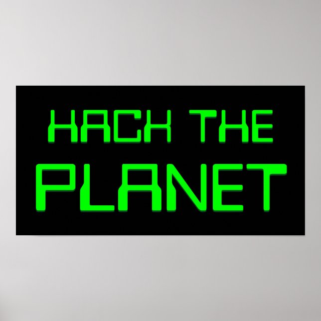 Póster hackear el planeta (Frente)