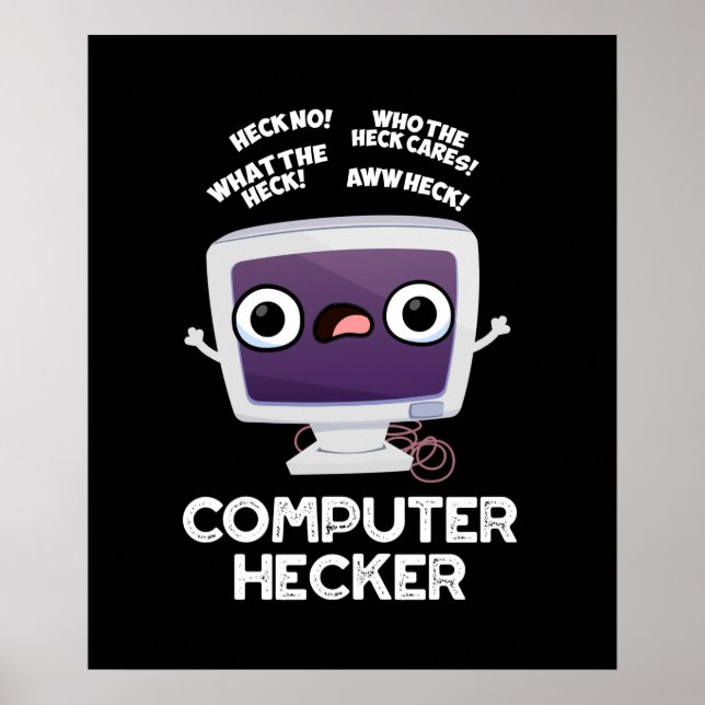 Póster Hacker Funny Hacker Pun Dark BG (Frente)