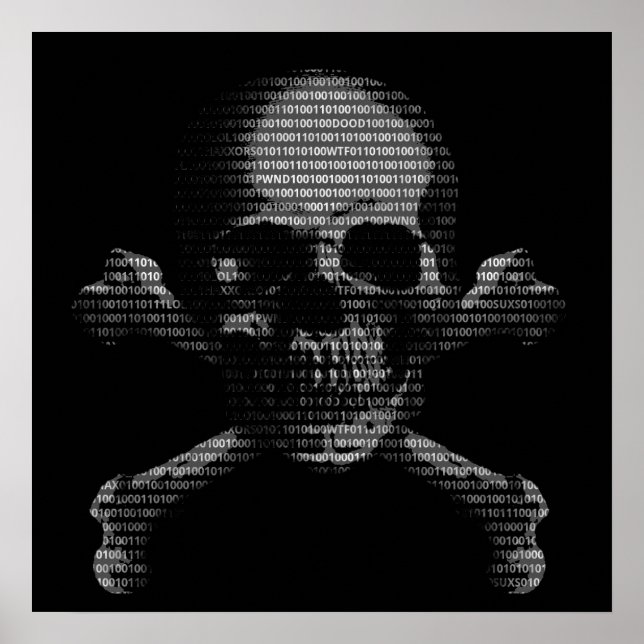 Póster Hacker Skull y Crossbone (Frente)
