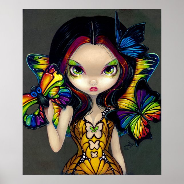 Póster Hada con arcoiris de la máscara de mariposa ART PR (Frente)