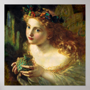 Póster Hada con mariposas Sophie Gengembre Anderson