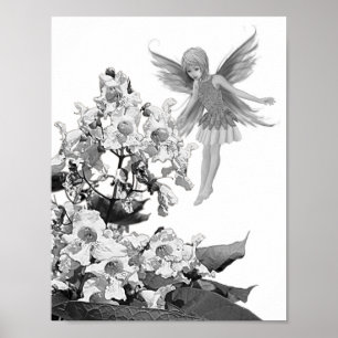 Póster Hada de árbol catalán con flores