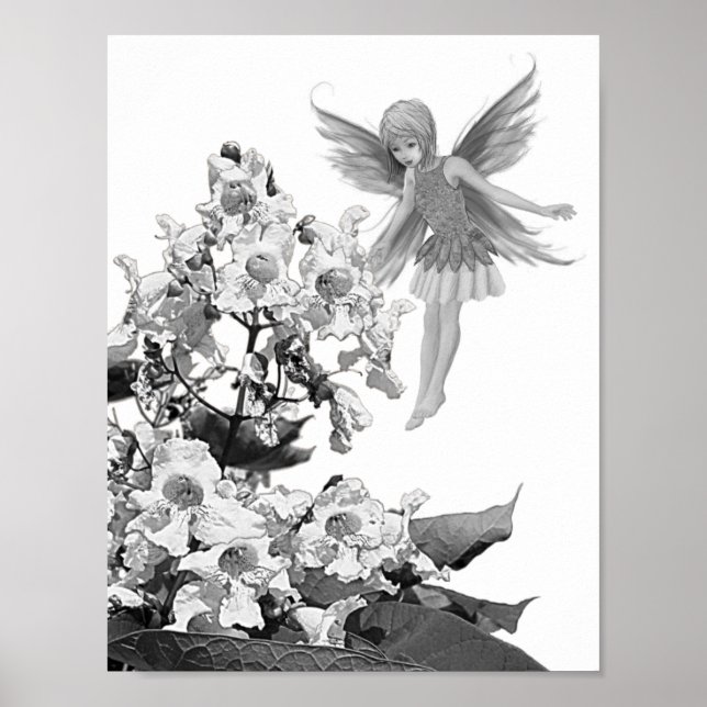 Póster Hada de árbol catalán con flores (Frente)