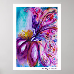 PÓSTER HADA DE FLORES DULCES Y CAPRICHOSAS EN ROSA, DESTE