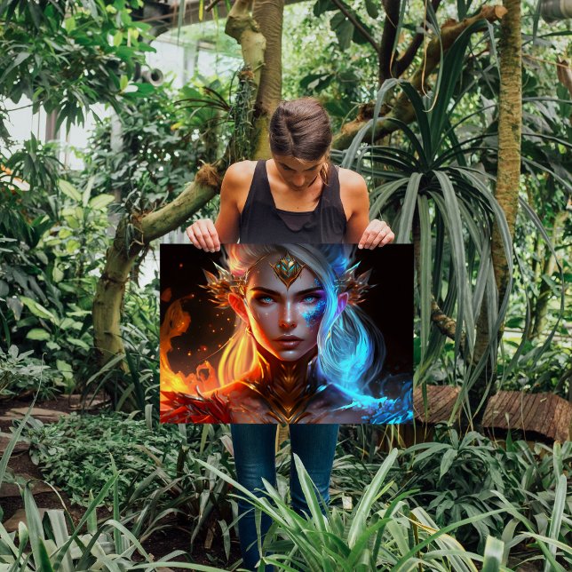 Póster hada de hielo reina de fuego brillante fantasía co (Subido por el creador)