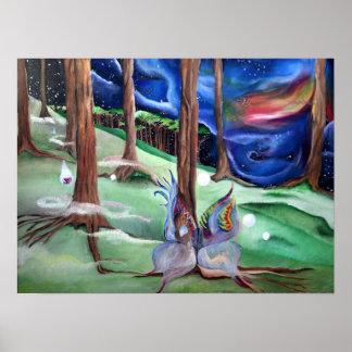 Póster Hada de Woodland Midnight