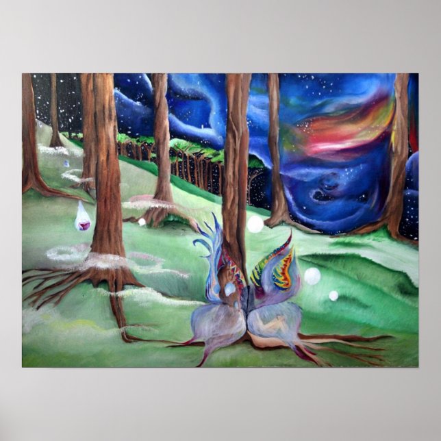 Póster Hada de Woodland Midnight (Frente)